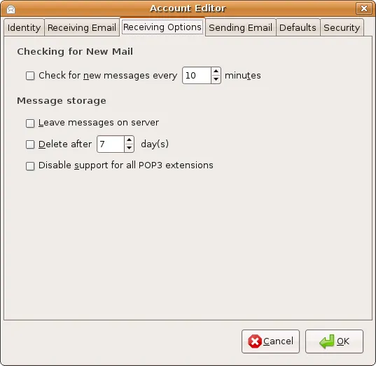 Configuración Evolution